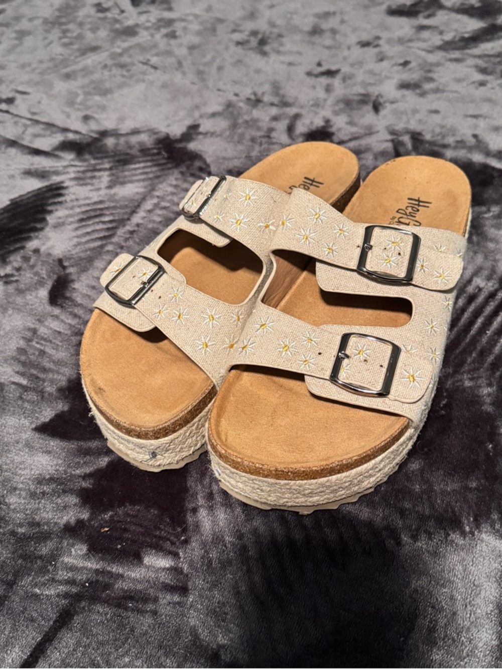 Corkys - No Filter - Platform Floral Sandal with Buckle Straps - Natural - 10